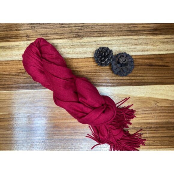 🆕Women's Dark Red Pashmina Evening Dress Bridesmaid Winter Warm Long Scarf - Picture 3 of 9